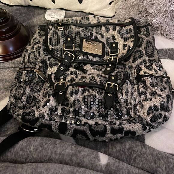 Vintage juicy couture leopard cheetah sequin backpack -knapsack - Picture 1 of 11